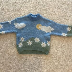 Zara Light Blue Sweater with flower